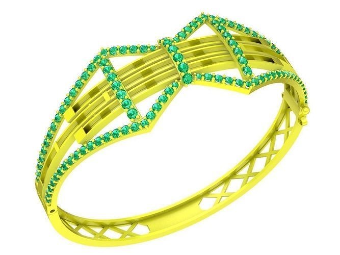 6337 Elephant Tail Hair Diamond Bangle 3D print model