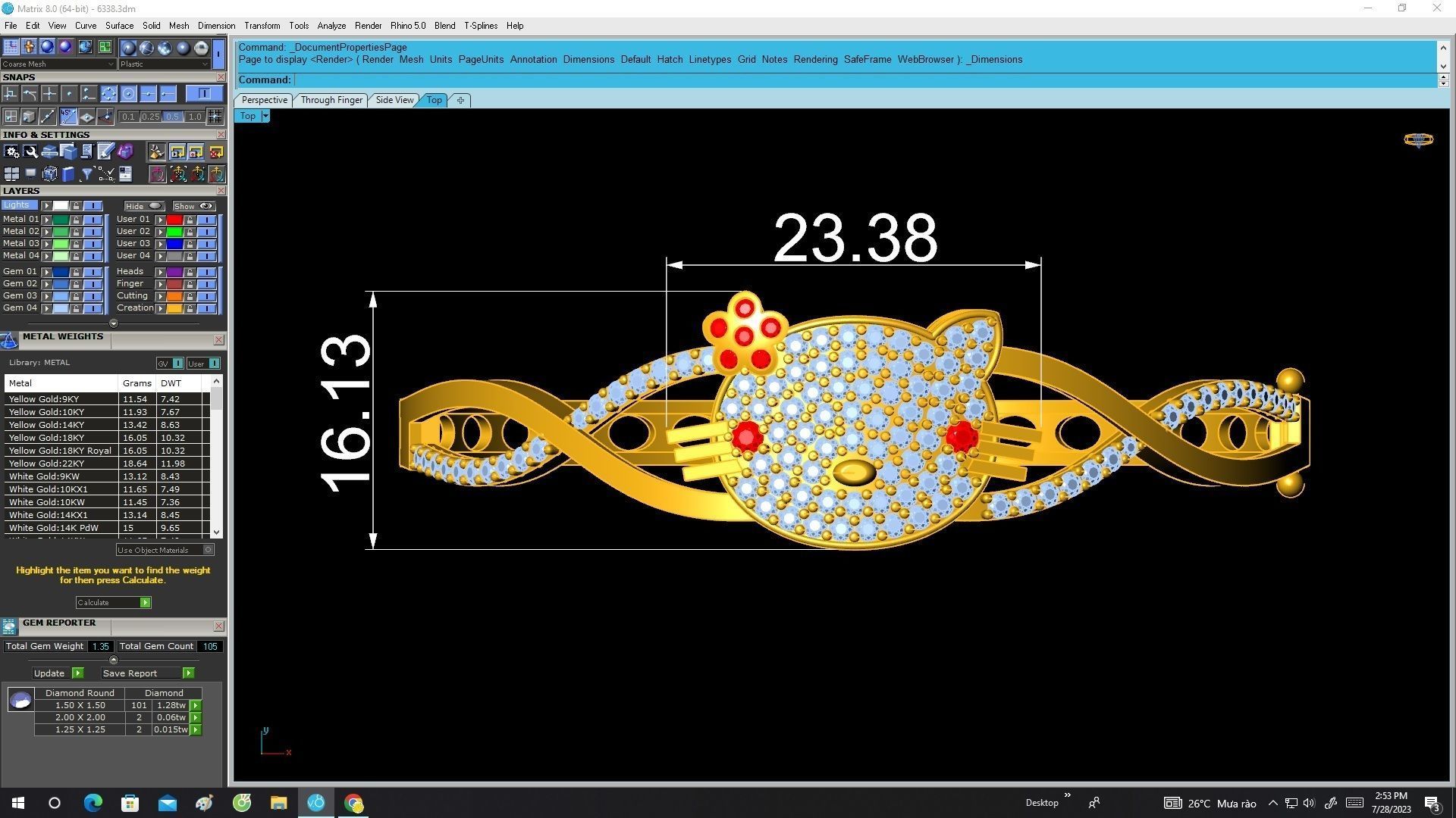 6338 Cat diamond bangle 3D print model_5