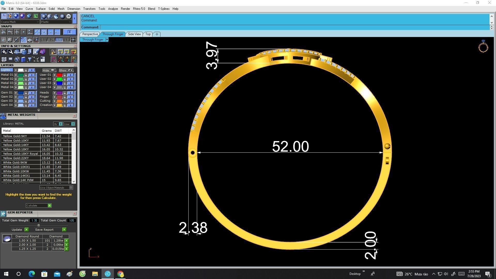 6338 Cat diamond bangle 3D print model_6