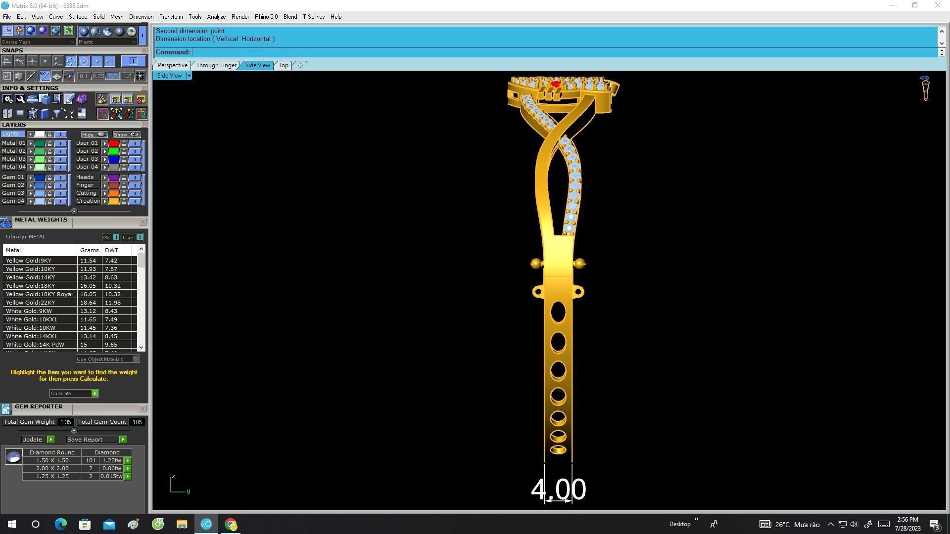 6338 Cat diamond bangle 3D print model_7