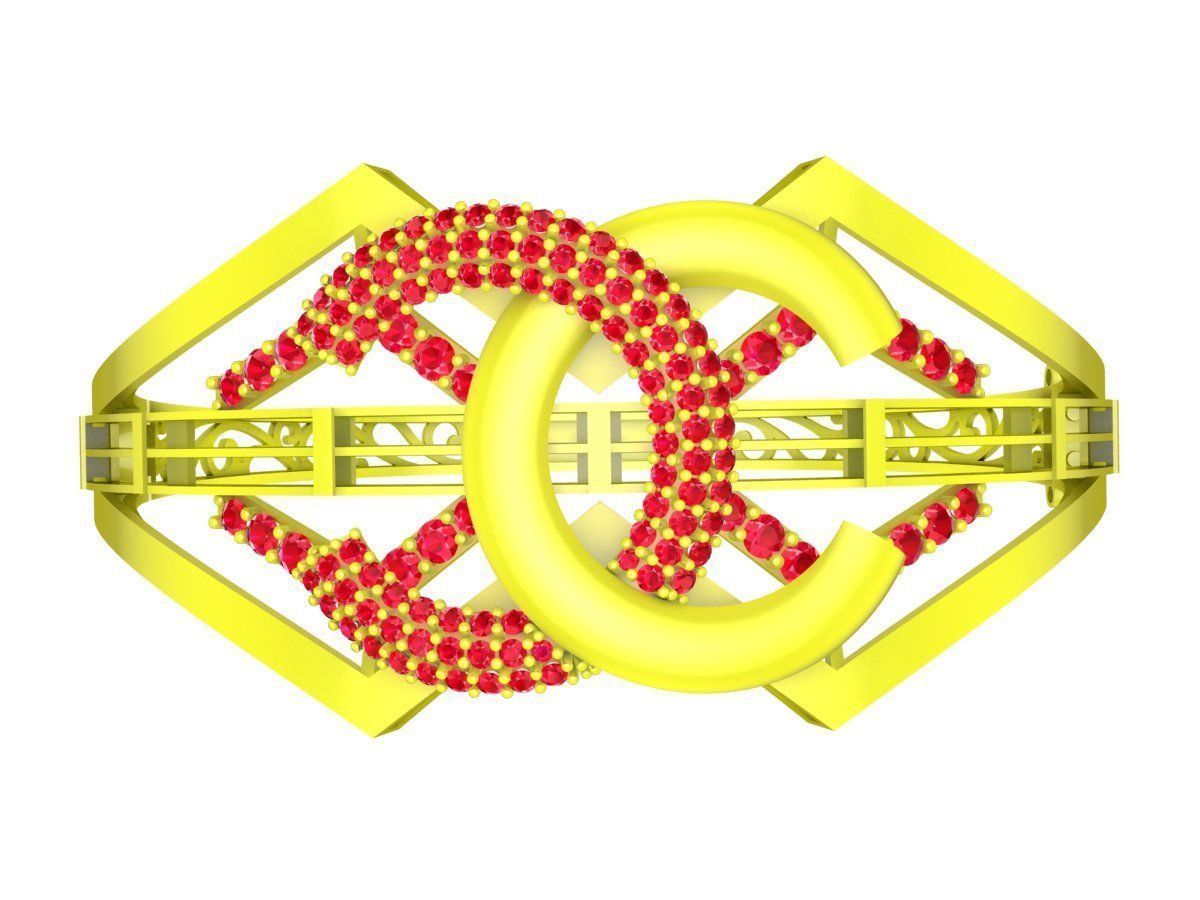 6342 luxury diamond bangle 3D print model_1