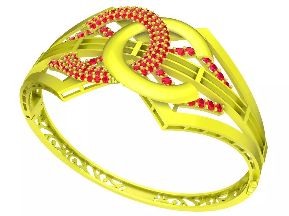 6342 luxury diamond bangle 3D print model_0