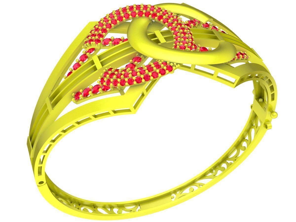 6342 luxury diamond bangle 3D print model_4