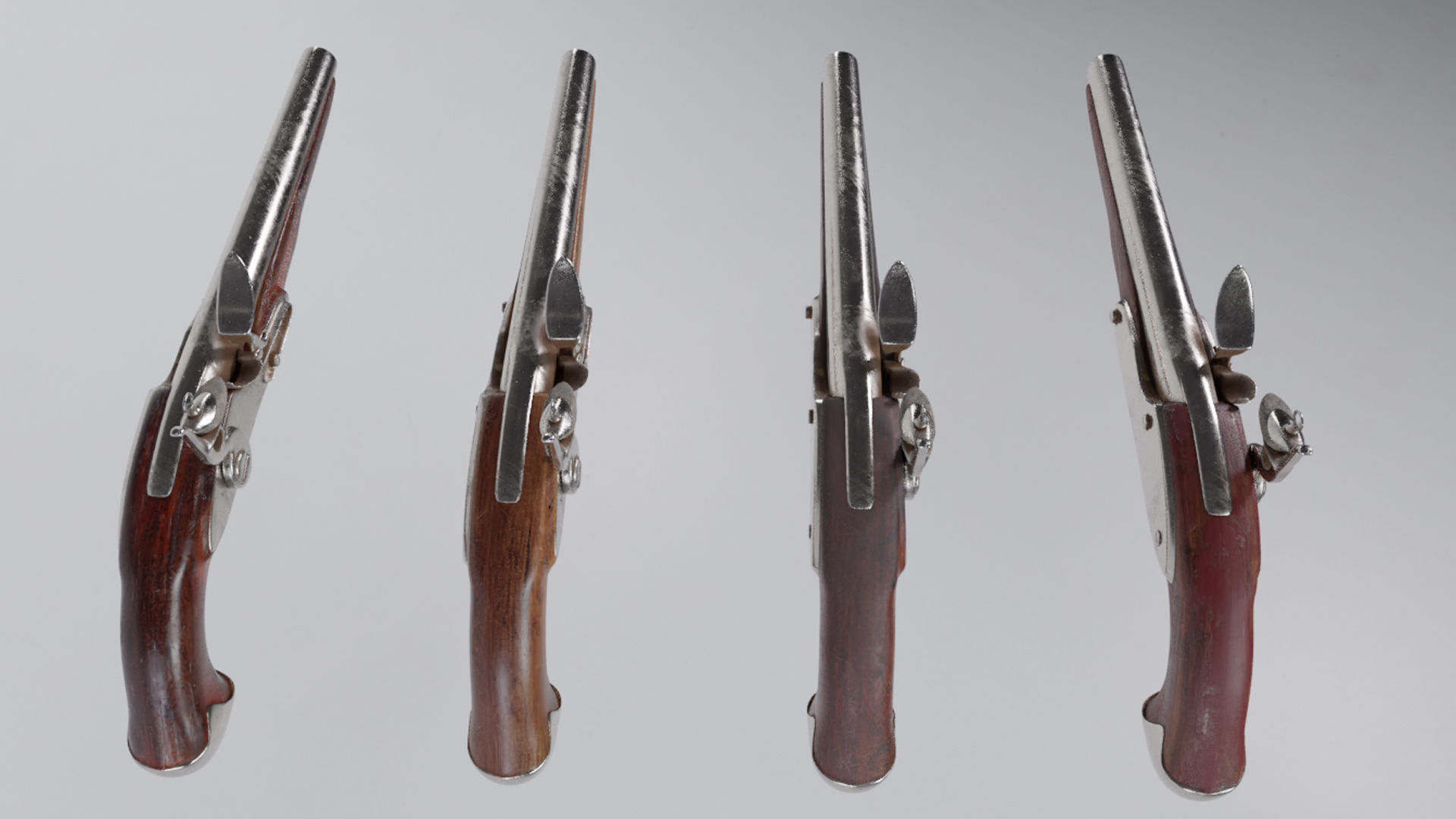 Flintlock Musket Low-poly 3D model_4