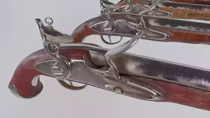 Flintlock Musket Low-poly 3D model
