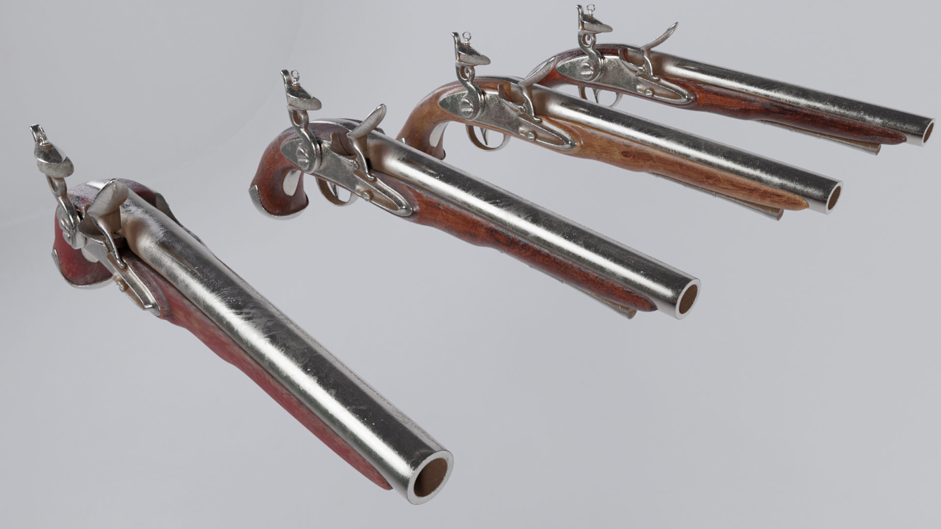 Flintlock Musket Low-poly 3D model_5