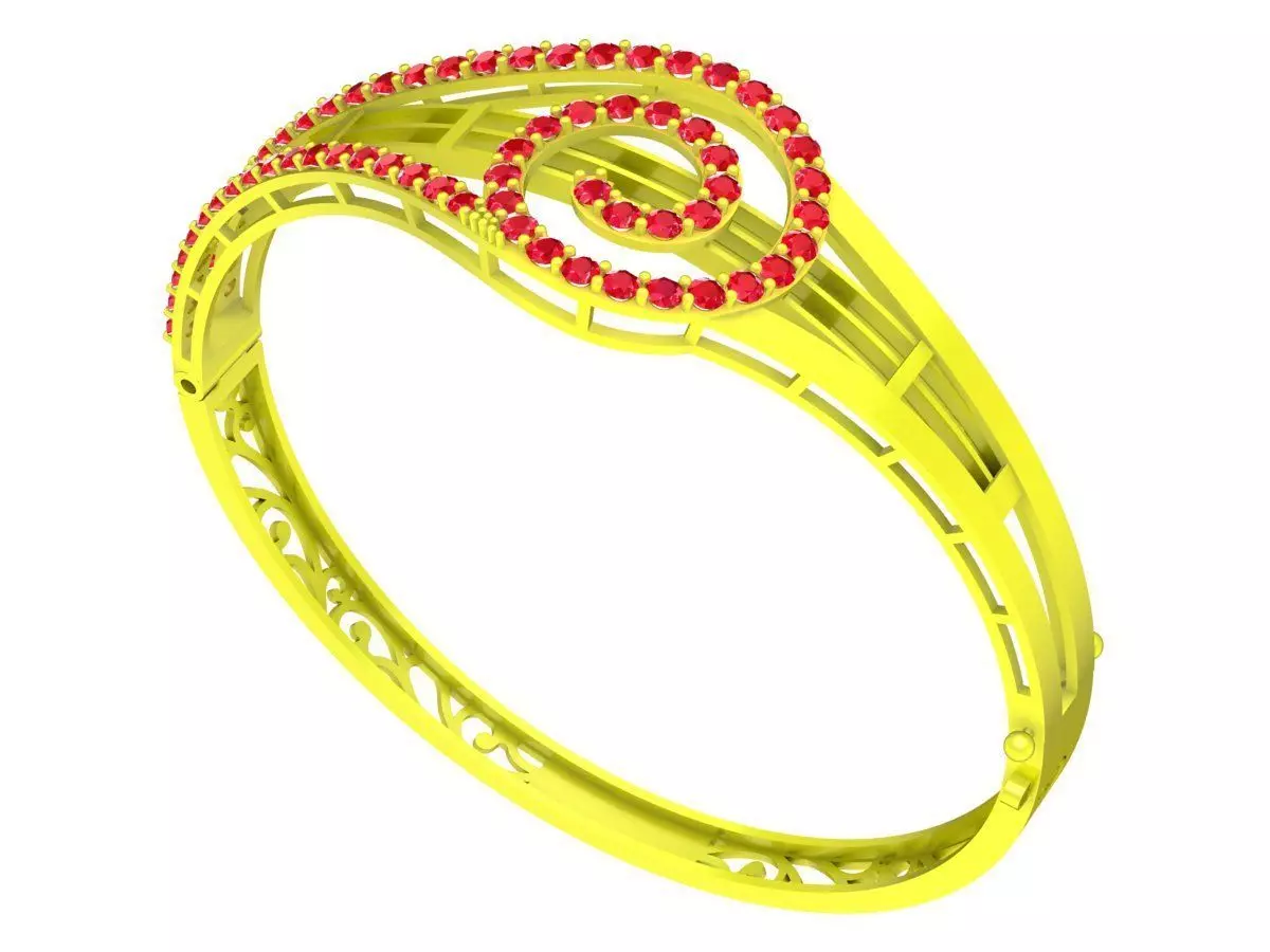 6343 korean Diamond bangle 3D print model_0