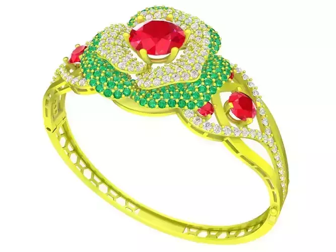 6348 luxury korean flower diamond bangle