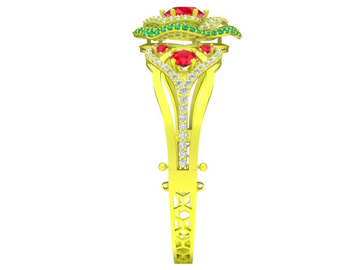 6348 luxury korean flower diamond bangle 3D print model_4