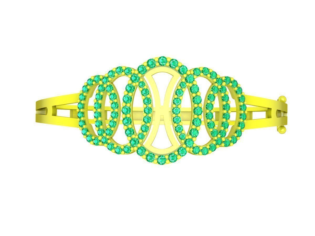 6351 asian diamond bangle 3D print model_2