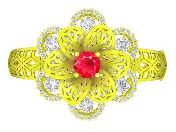 6353 Ultravision Flower Diamond Bangle 3D print model