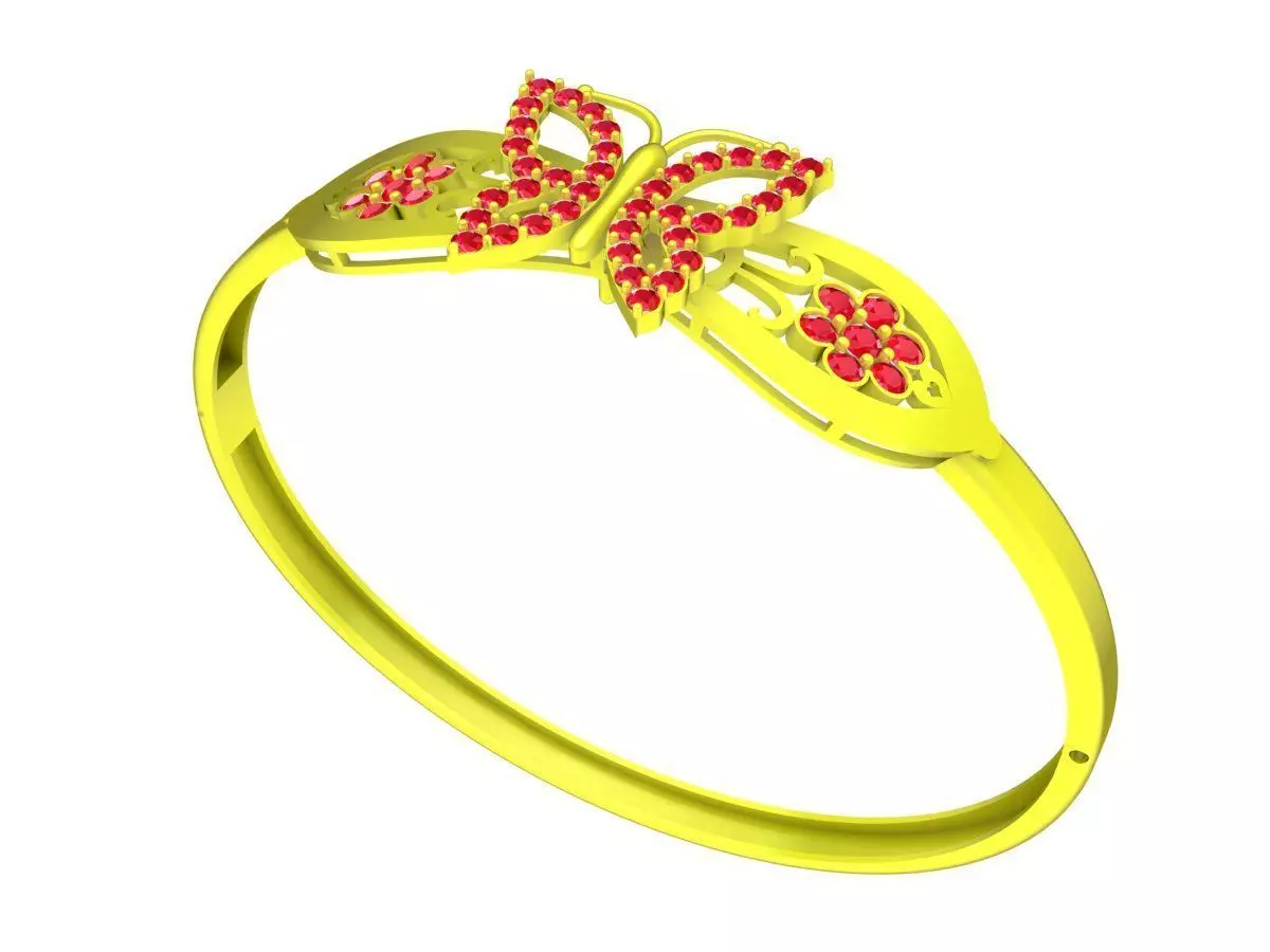 6472 Luxury Butterfly Diamond bangle 3D print model_0
