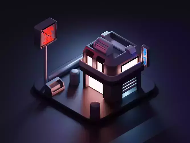 cyberpunk style building