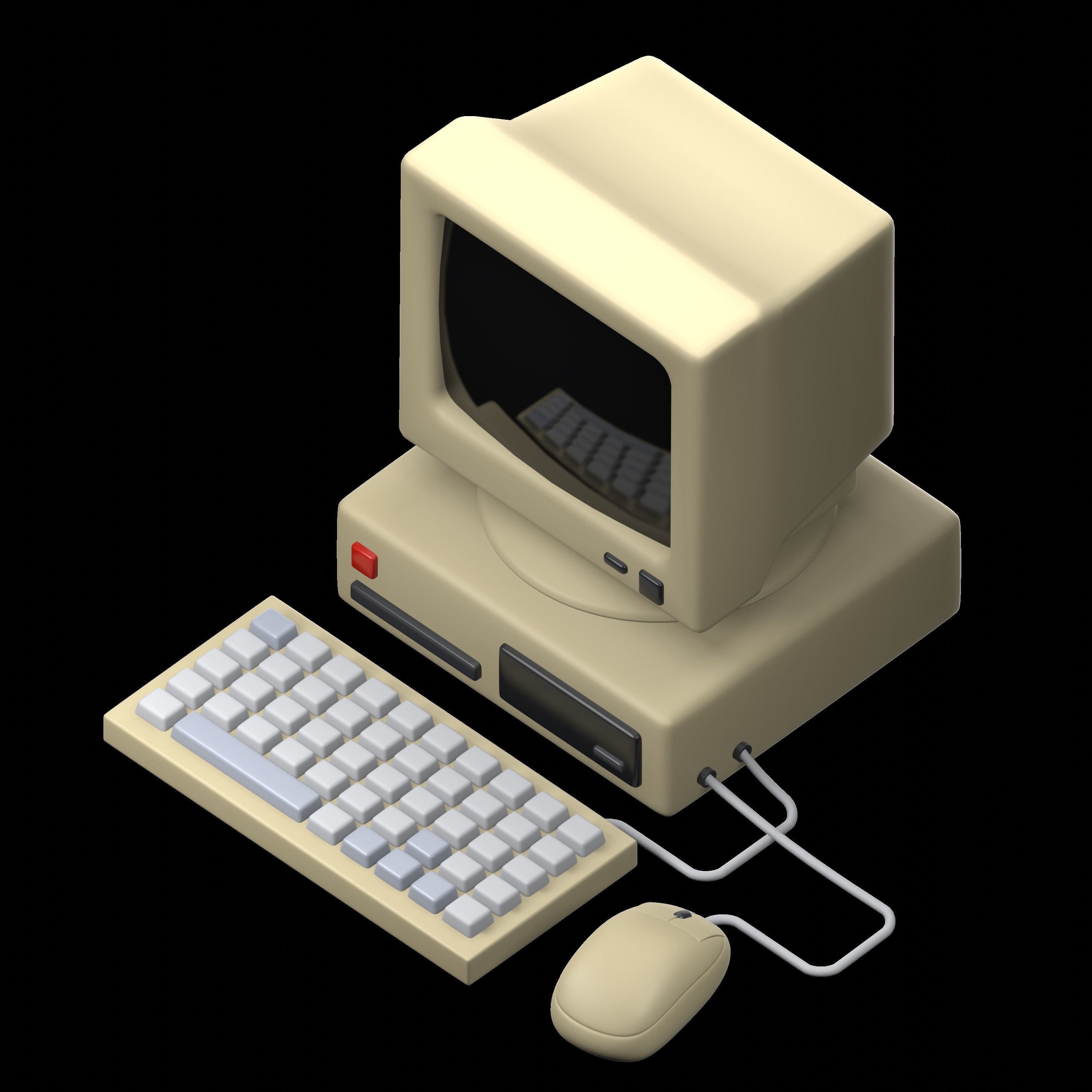 Retro Electronics 3D icon Set UX UI Web 3d rendering  3D model_4