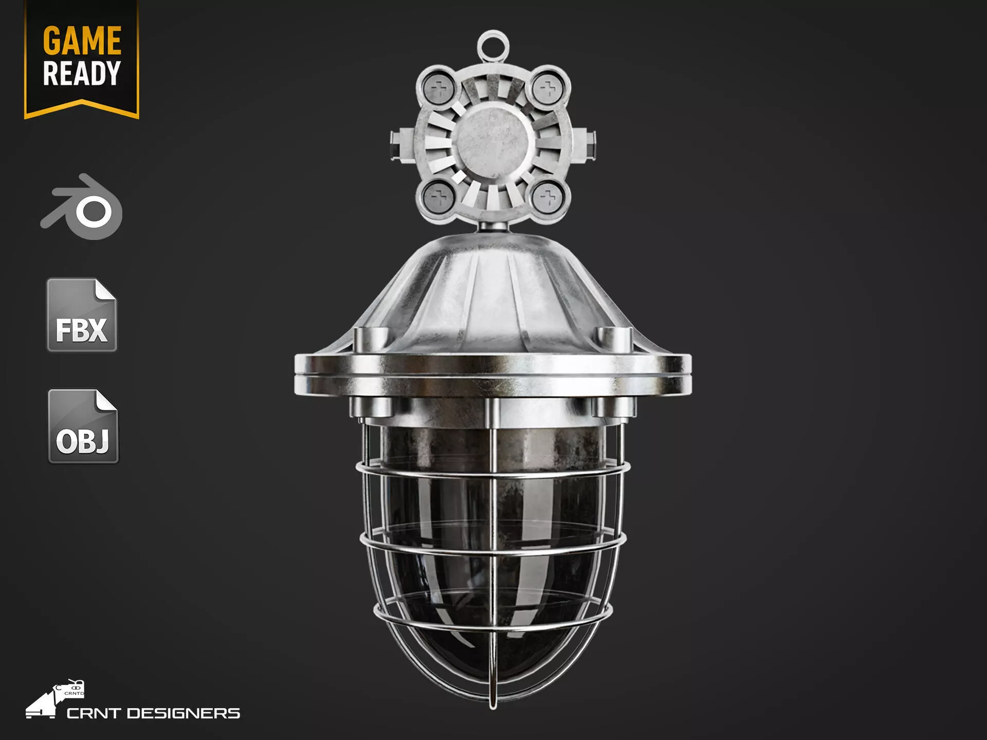 Vintage Polish Industrial Light Low-poly 3D model