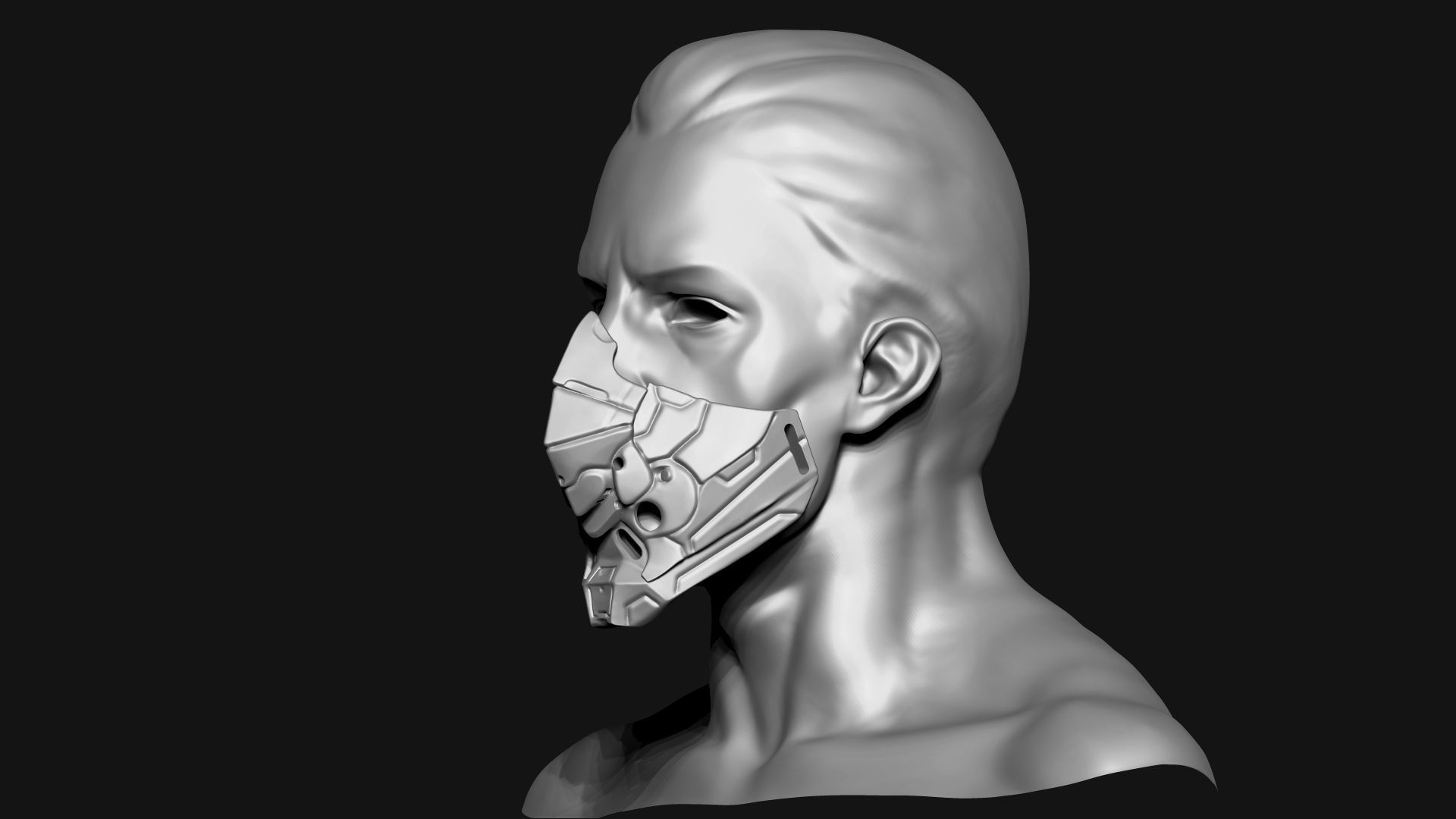 Sci-Fi Mask MO 01 3D print model_2