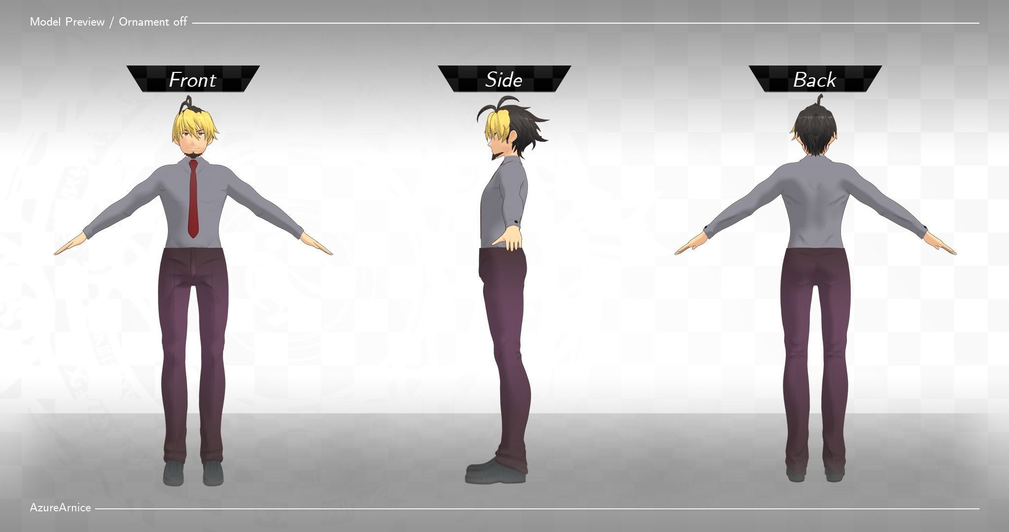 Highschool DxD - Azazel MMD Model DELUXE Low-poly 3D model_6