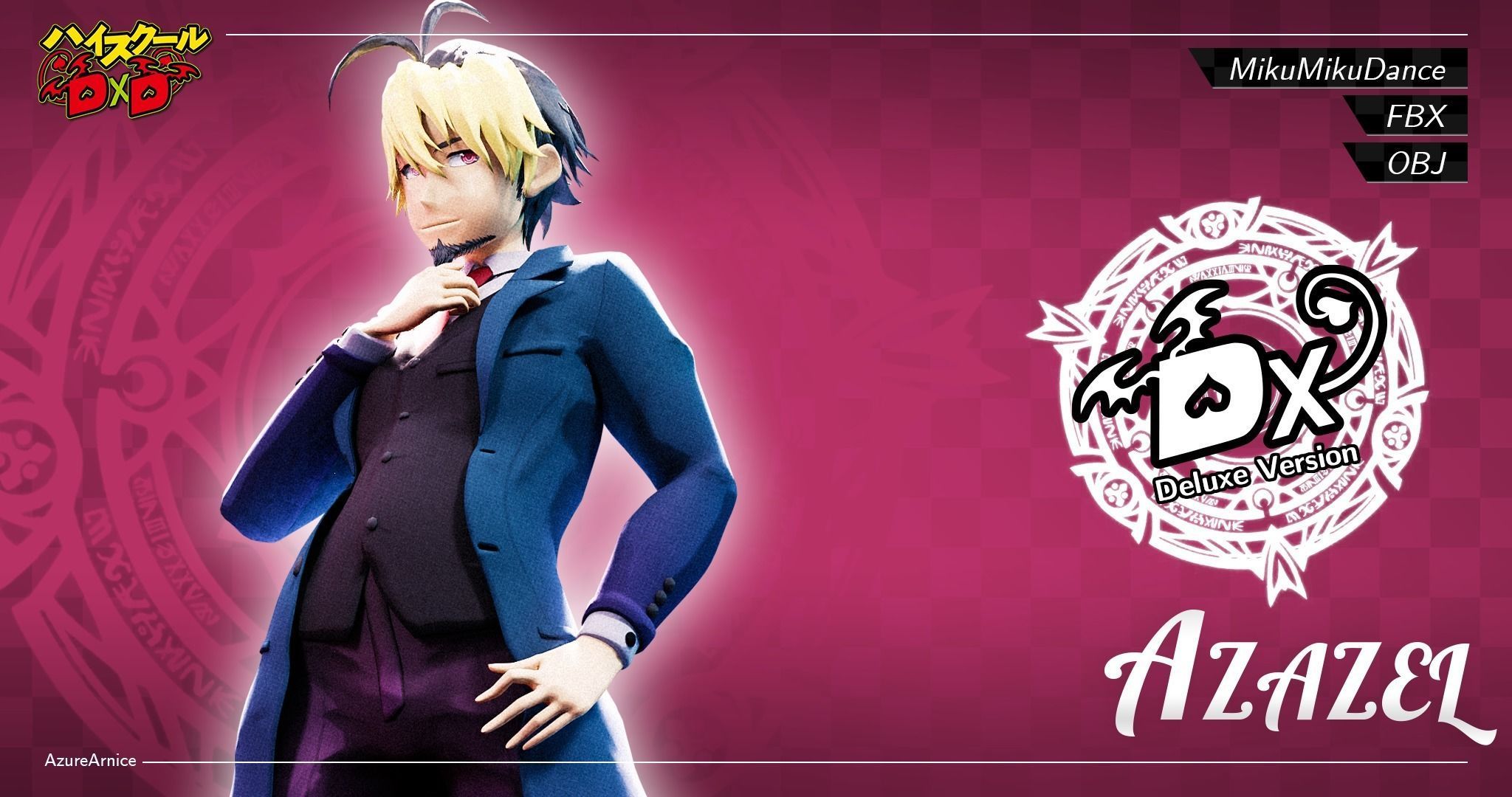 Highschool DxD - Azazel MMD Model DELUXE Low-poly 3D model_2