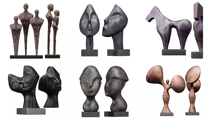 6 Different SETS of Sculptures SET VOL73 3D Model Collection