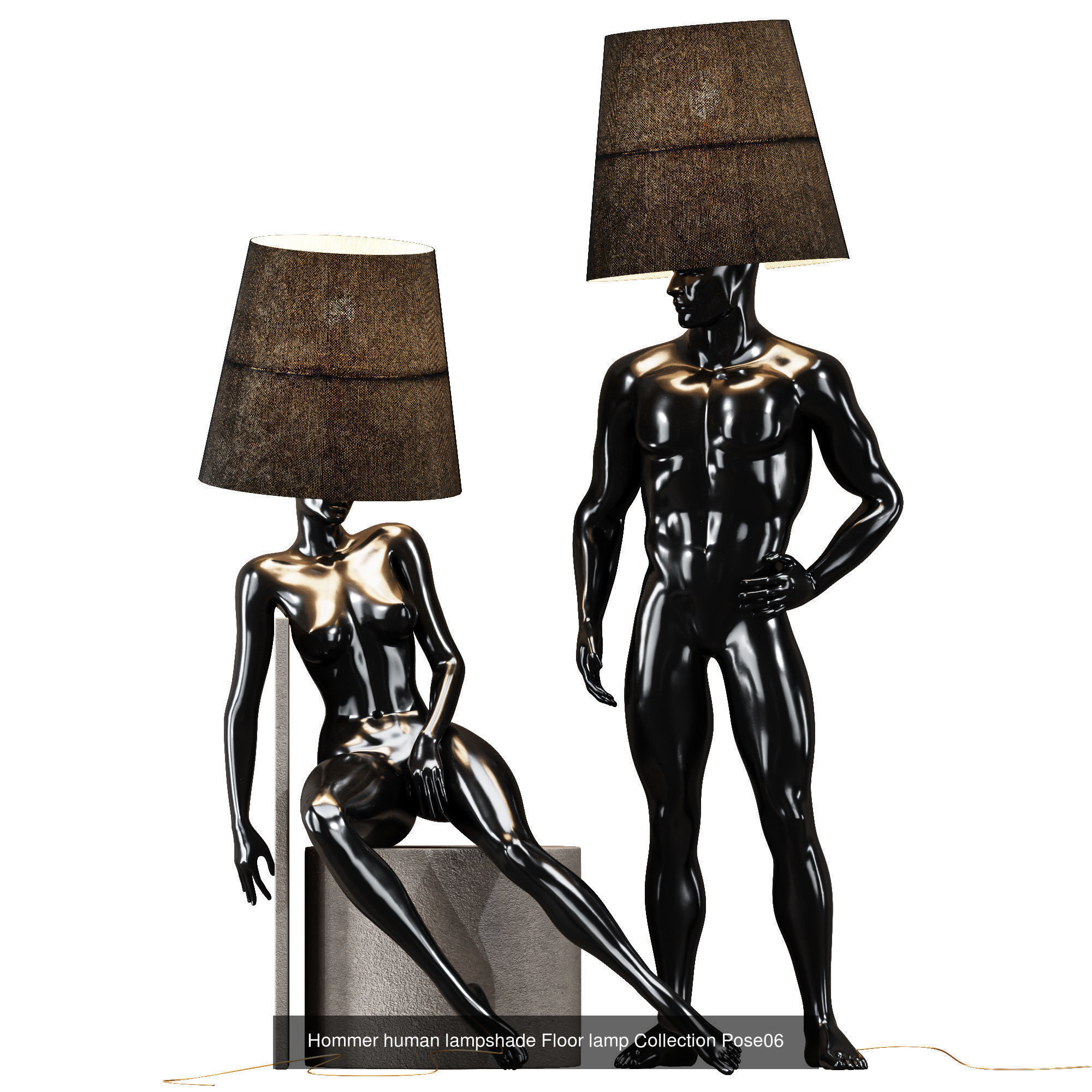 6 Different SETS of Lampshade SET VOL74 3D Model Collection_4