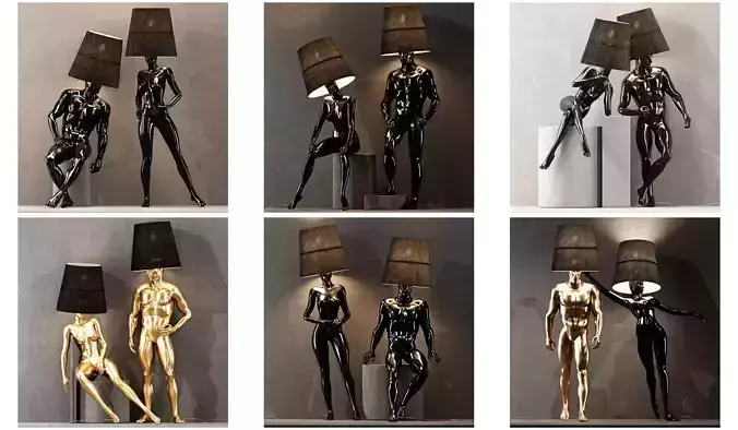 6 Different SETS of Lampshade SET VOL74 3D Model Collection