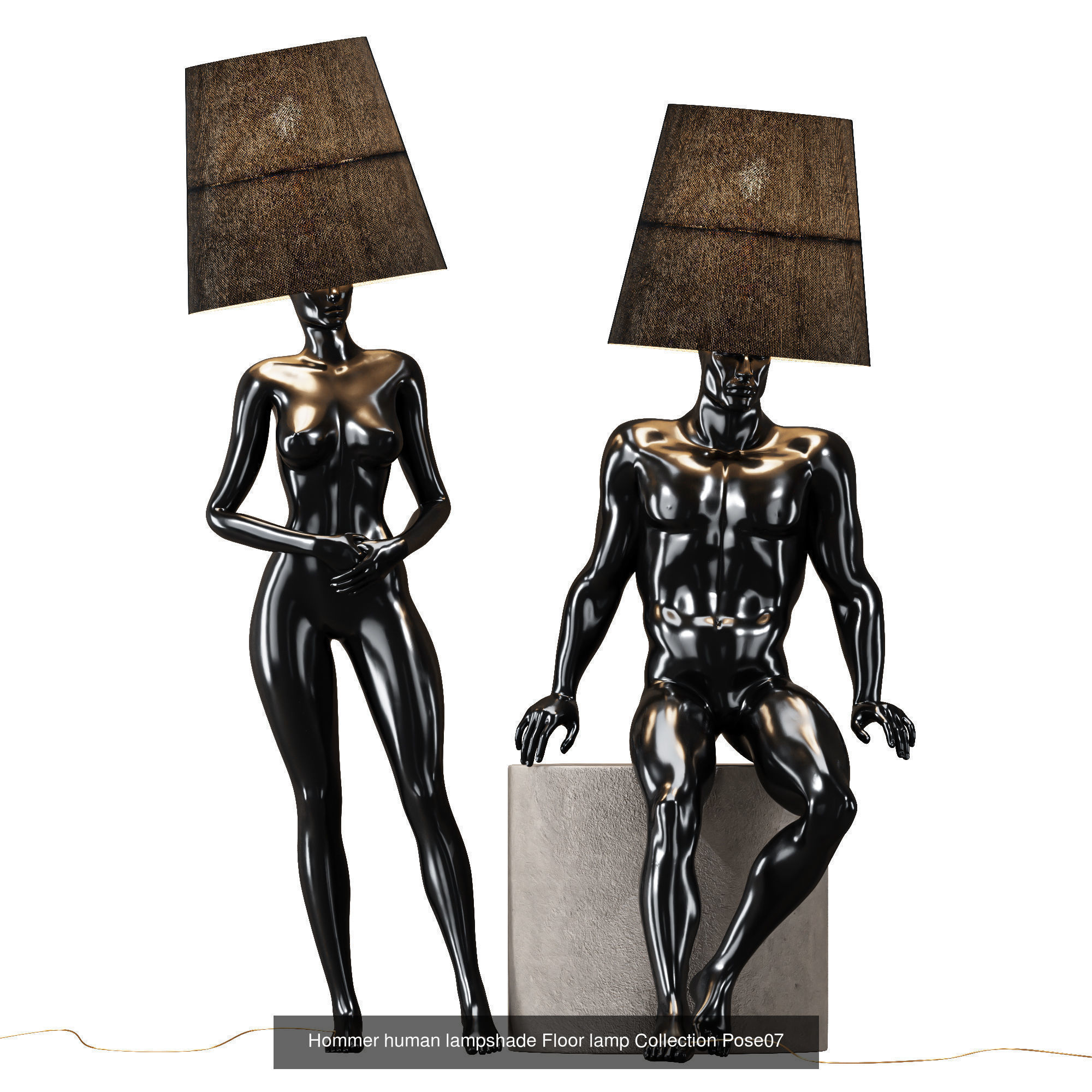 6 Different SETS of Lampshade SET VOL74 3D Model Collection_5