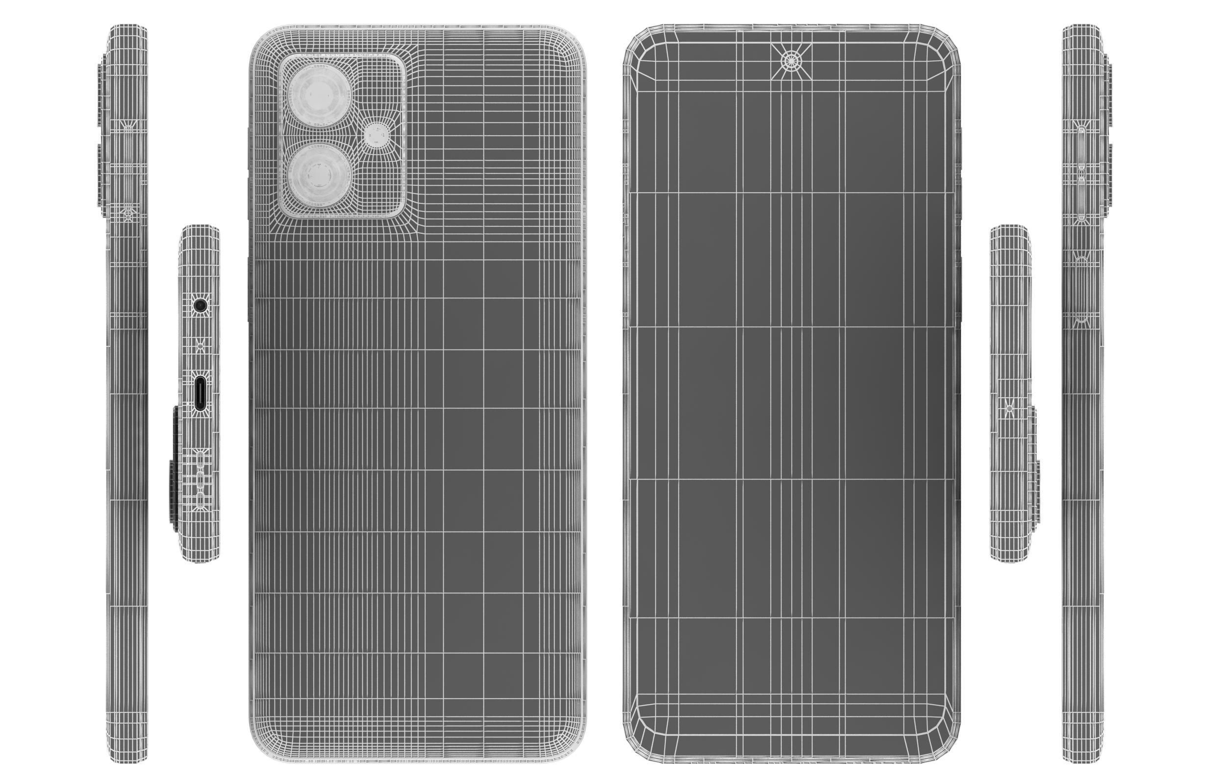Motorola Moto G54 5G all colors Low-poly 3D model_38
