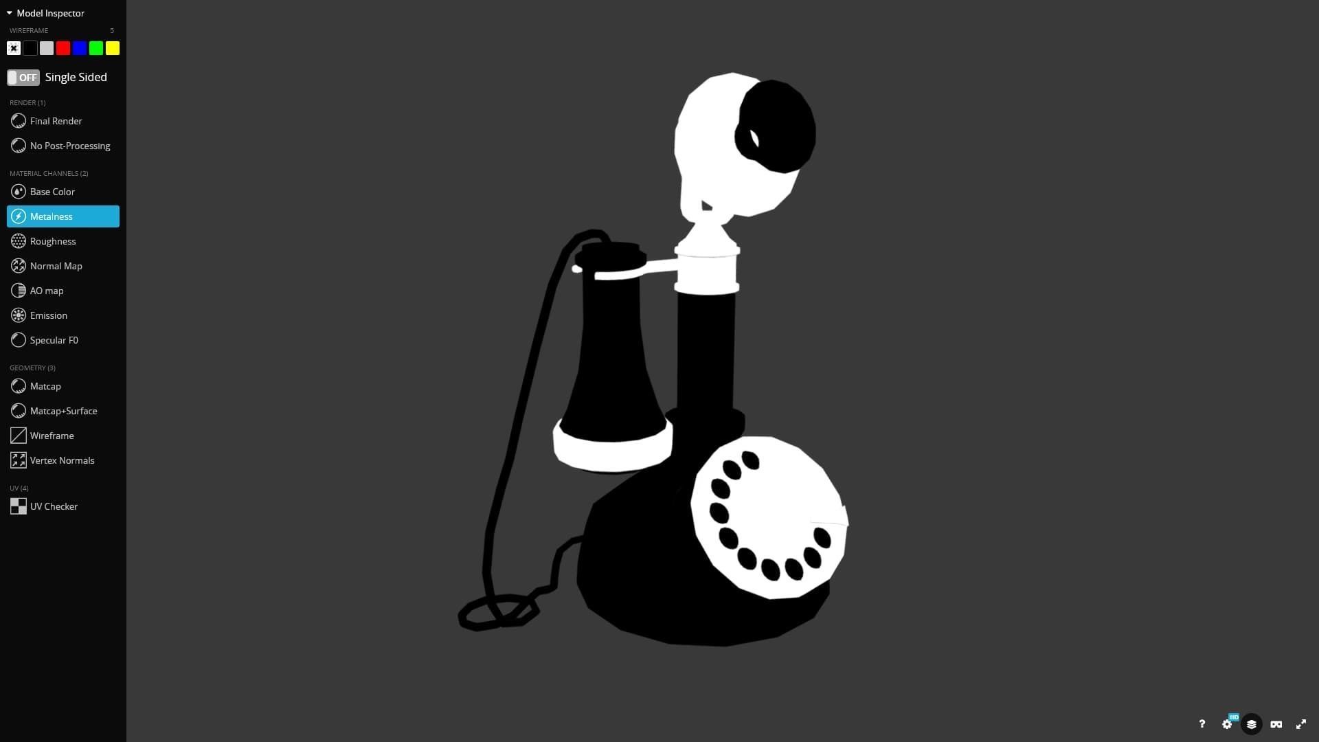 Candlestick Phone 3D Model Game Ready Low-poly 3D model_7