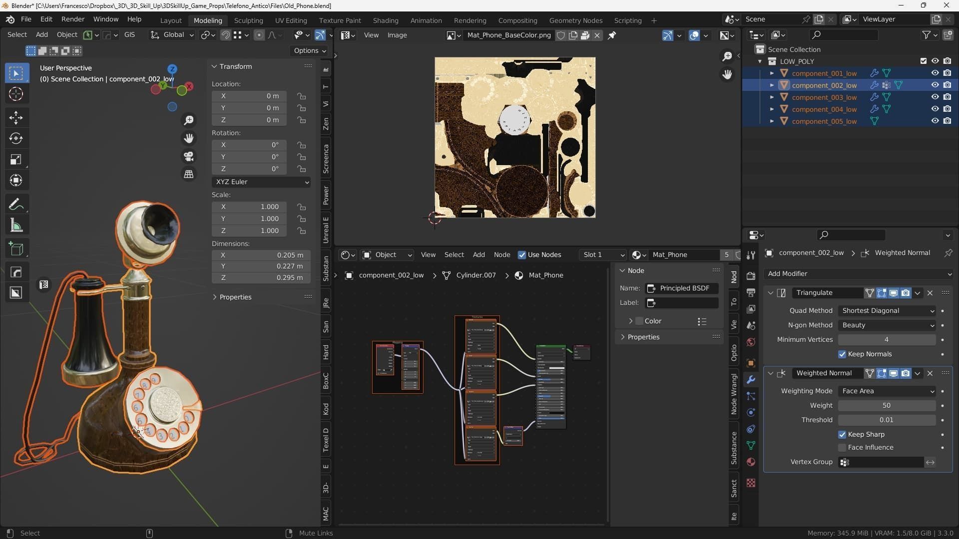 Candlestick Phone 3D Model Game Ready Low-poly 3D model_5