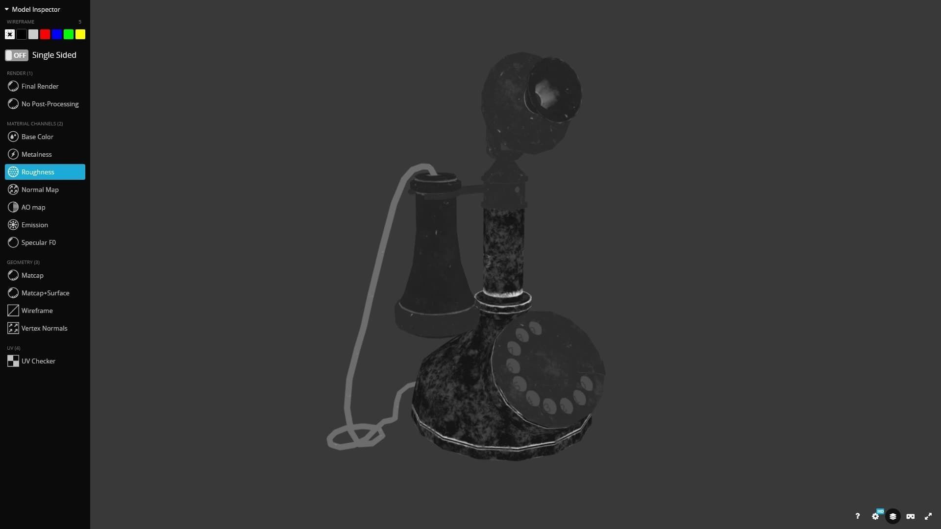 Candlestick Phone 3D Model Game Ready Low-poly 3D model_8