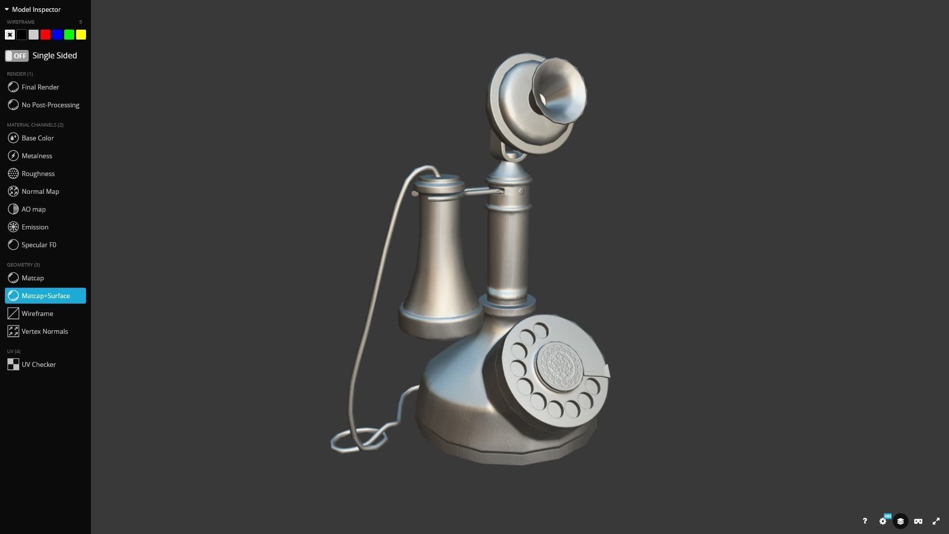 Candlestick Phone 3D Model Game Ready Low-poly 3D model_12