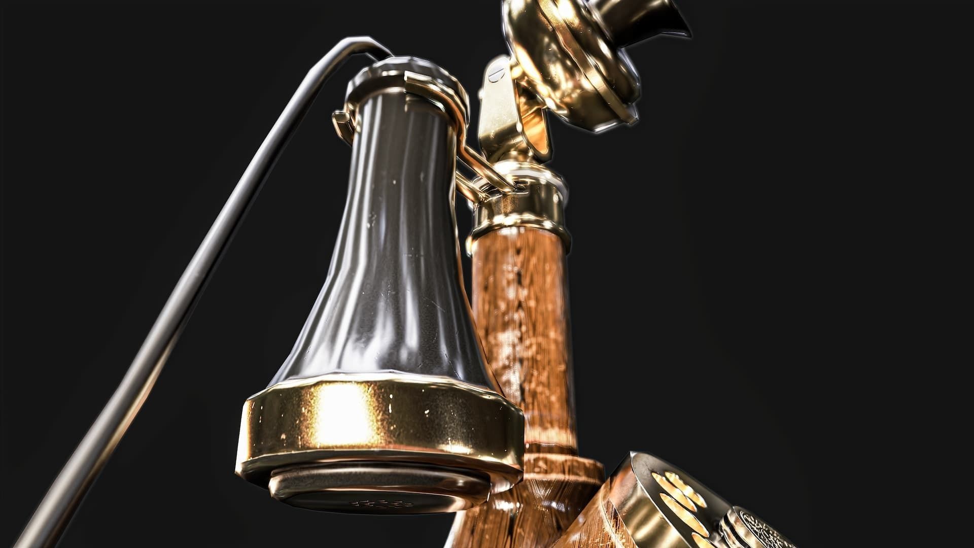 Candlestick Phone 3D Model Game Ready Low-poly 3D model_2