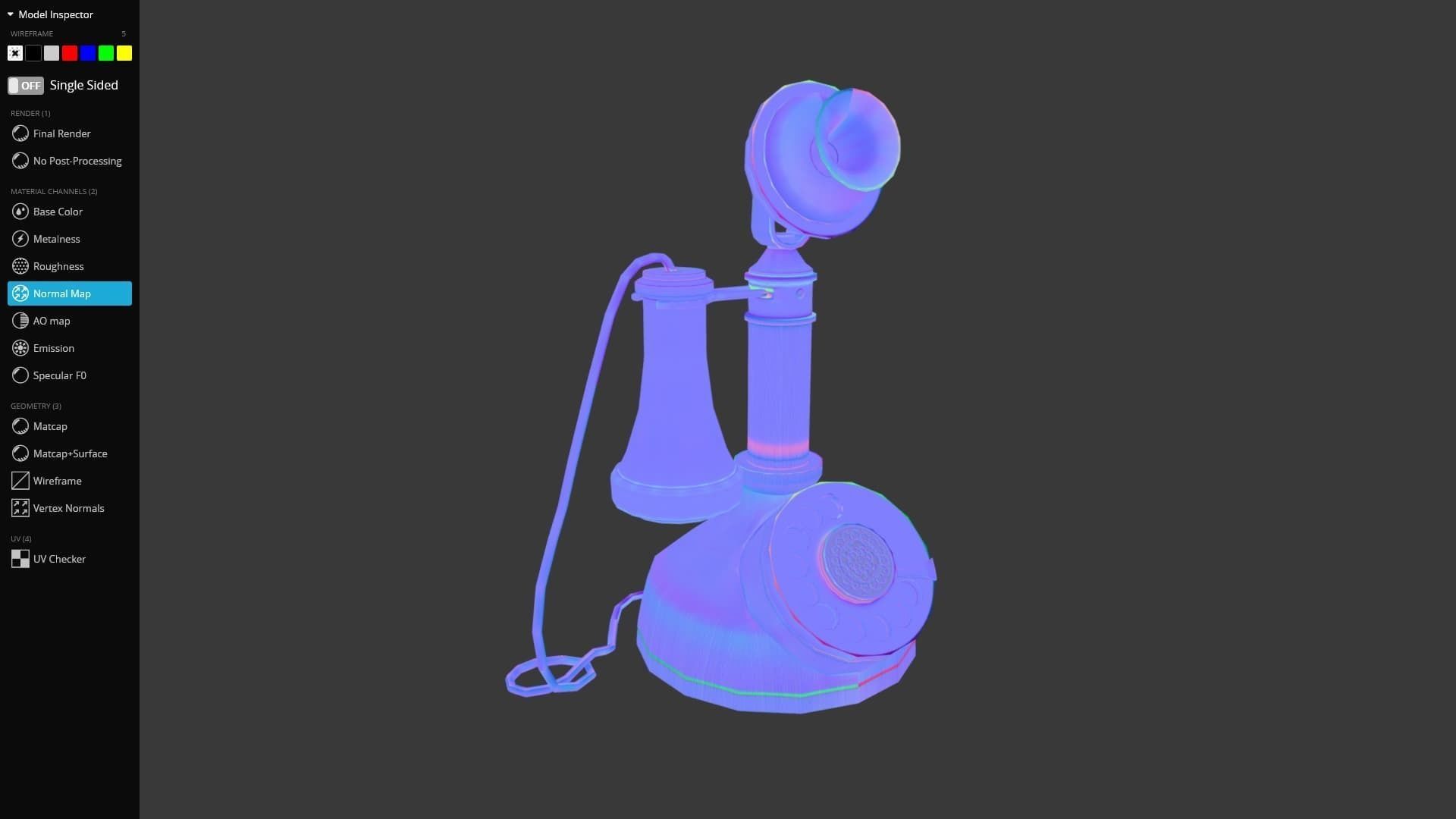 Candlestick Phone 3D Model Game Ready Low-poly 3D model_9