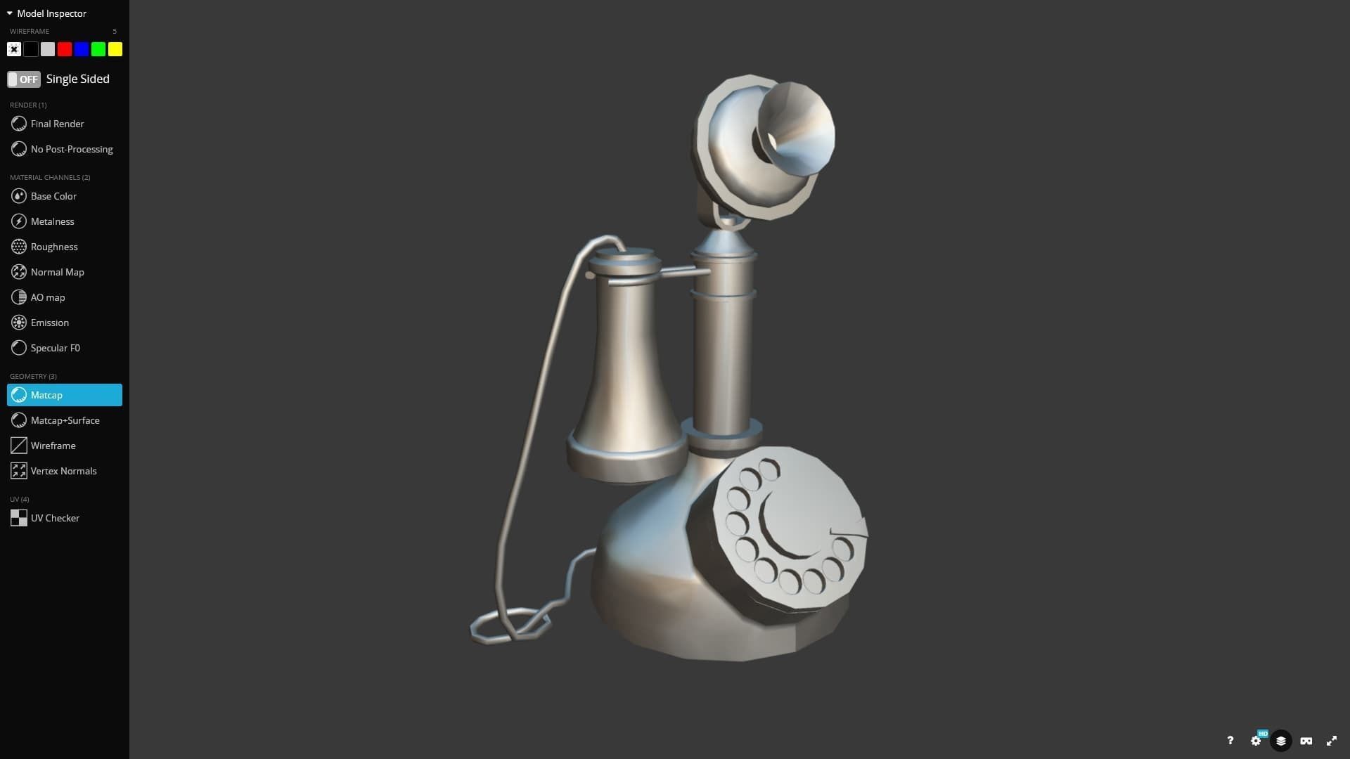 Candlestick Phone 3D Model Game Ready Low-poly 3D model_11