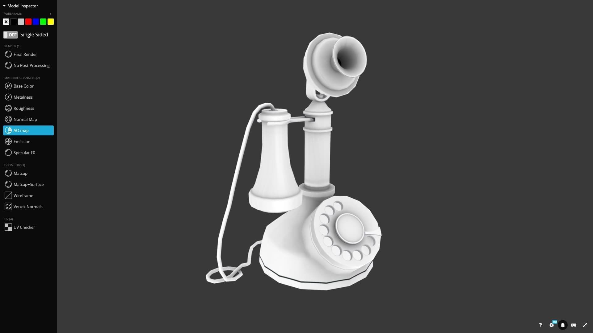 Candlestick Phone 3D Model Game Ready Low-poly 3D model_10