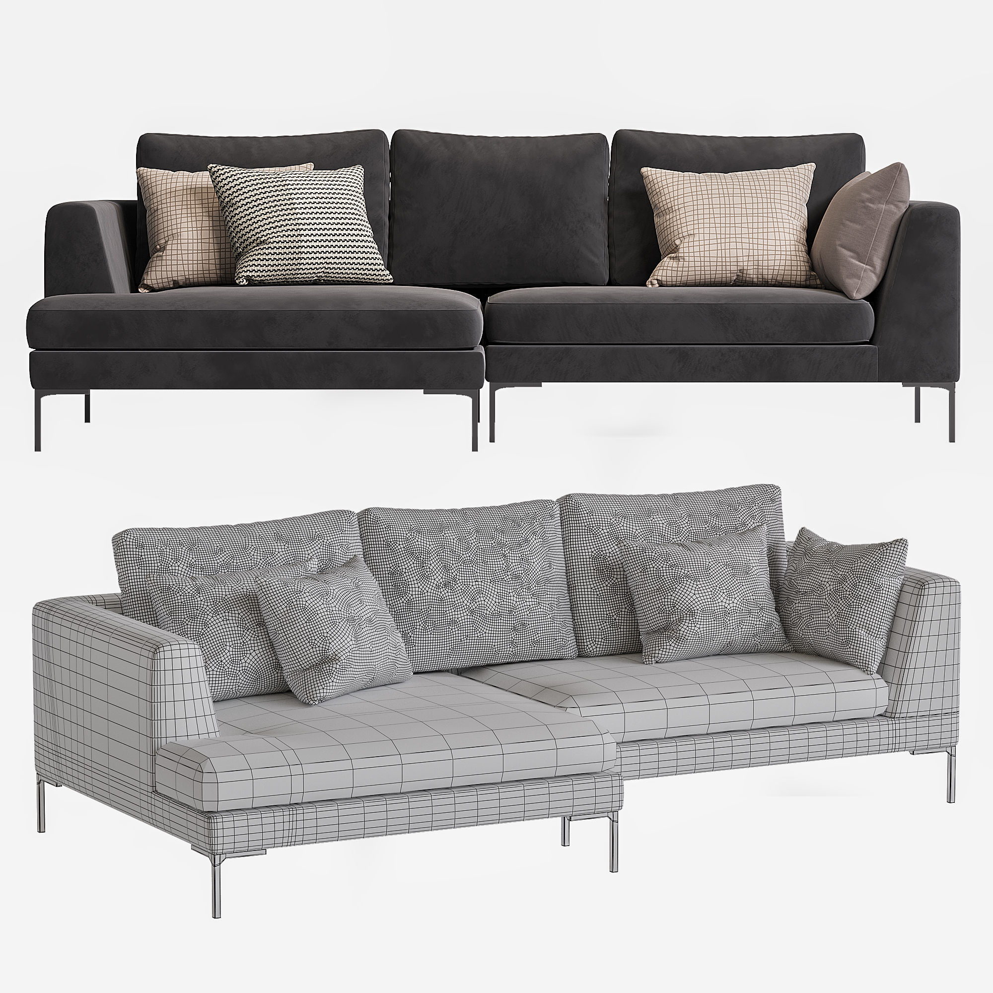 Charles Left sectional sofa 3D model_2