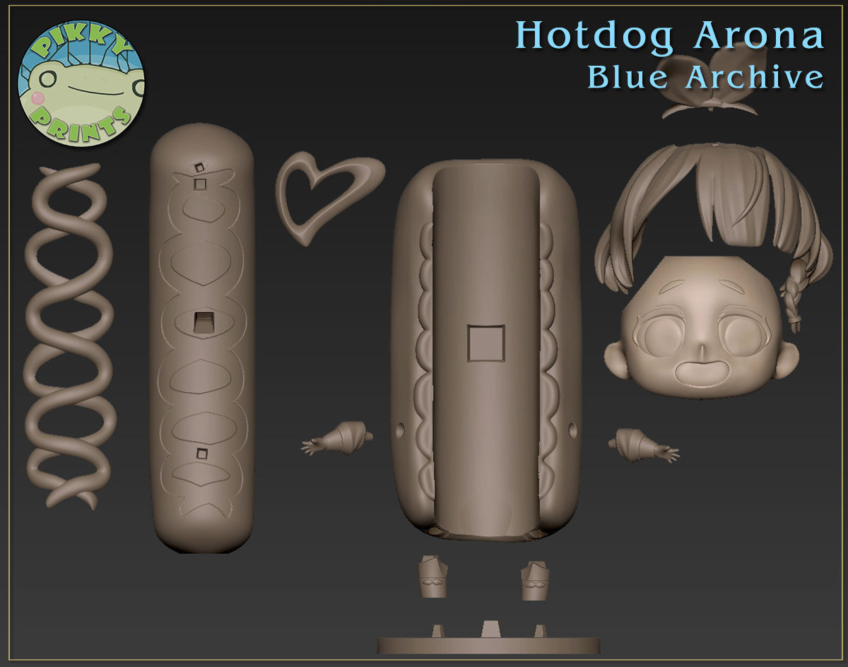 Hotdog Arona - Blue Archive 3D print model_5