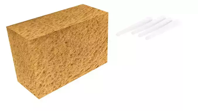 Chalks and Sponge 3D model