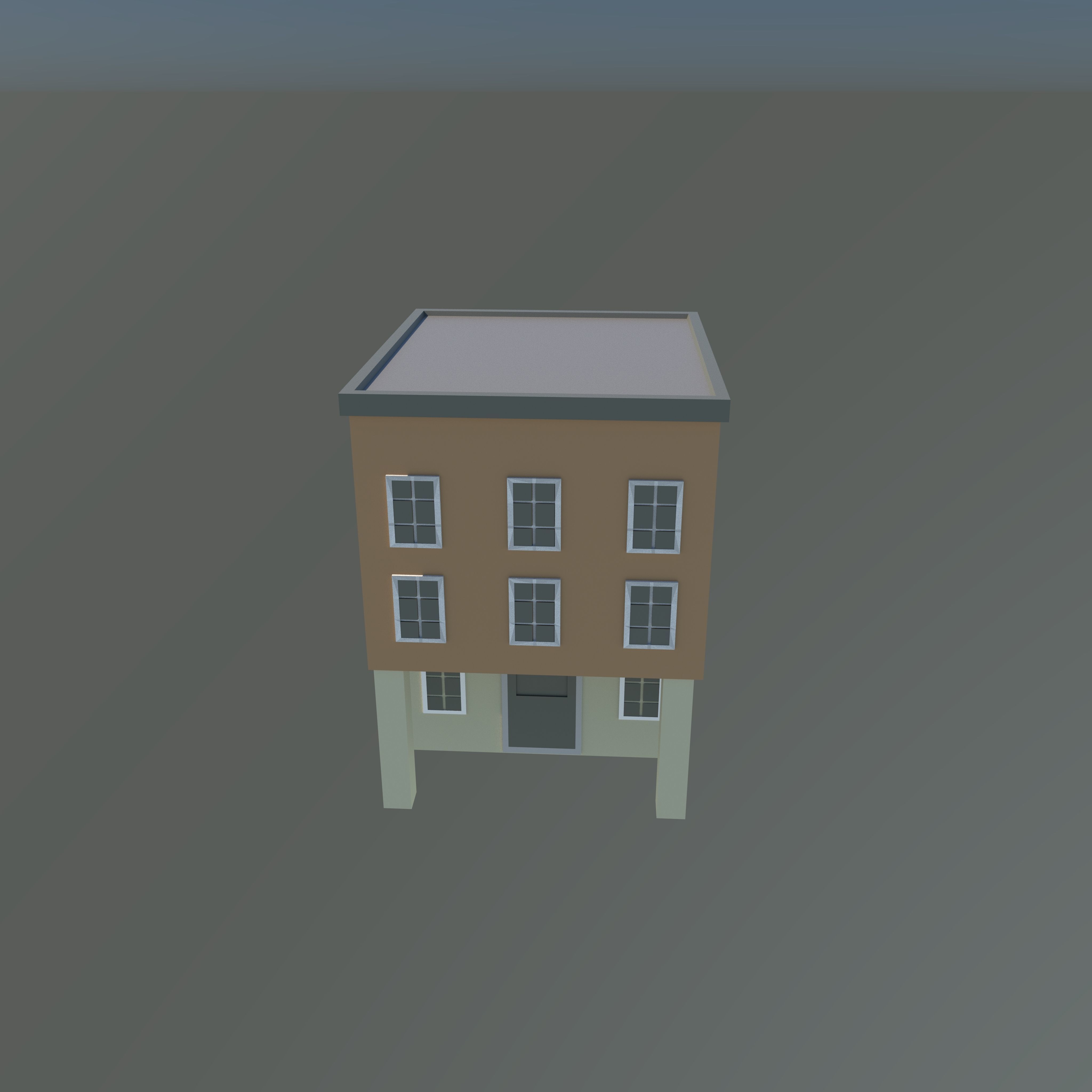 low poly city building Low-poly 3D model_8