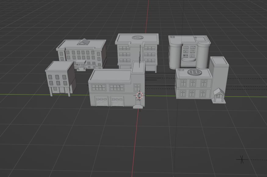 low poly city building Low-poly 3D model_11