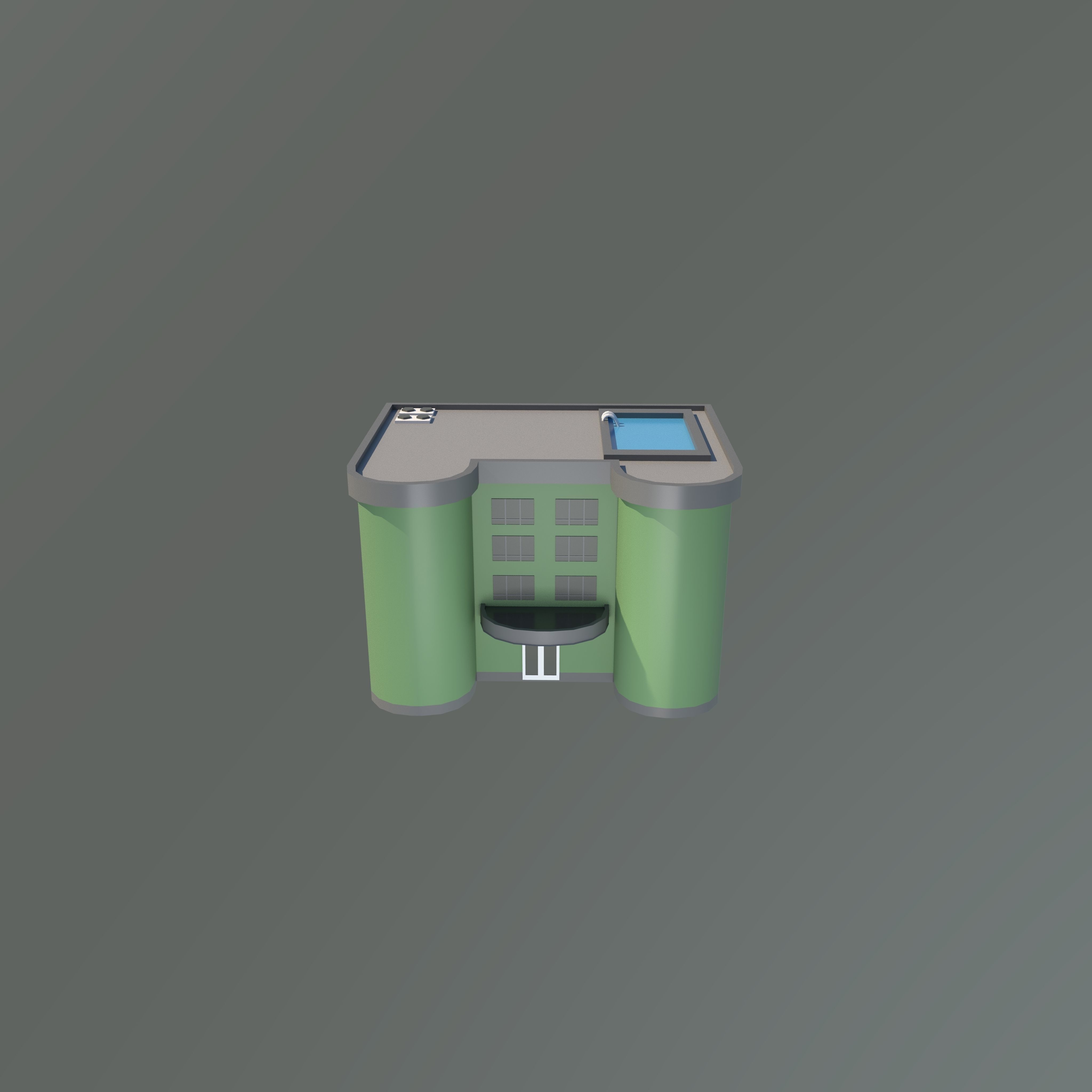 low poly city building Low-poly 3D model_7