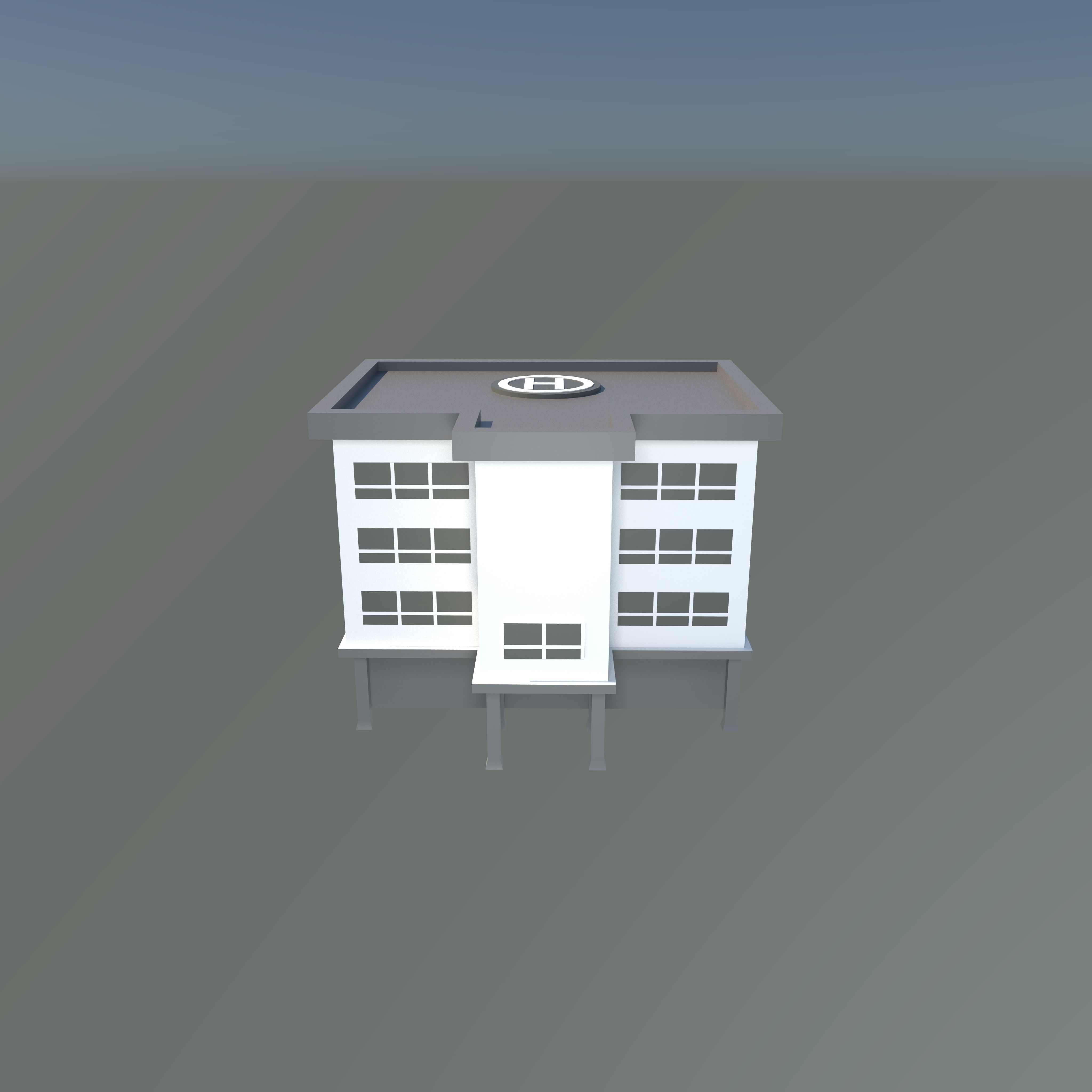 low poly city building Low-poly 3D model_6