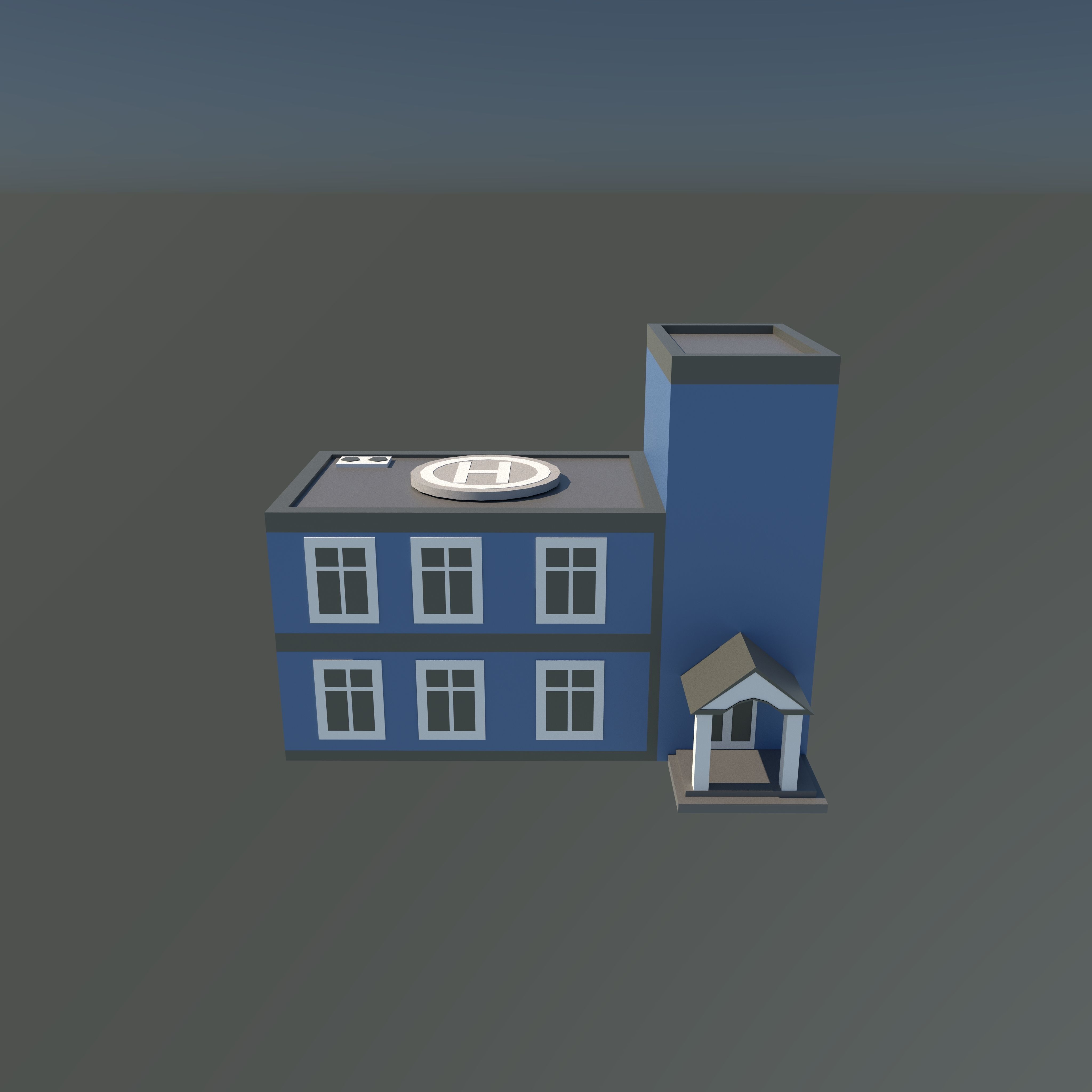 low poly city building Low-poly 3D model_9