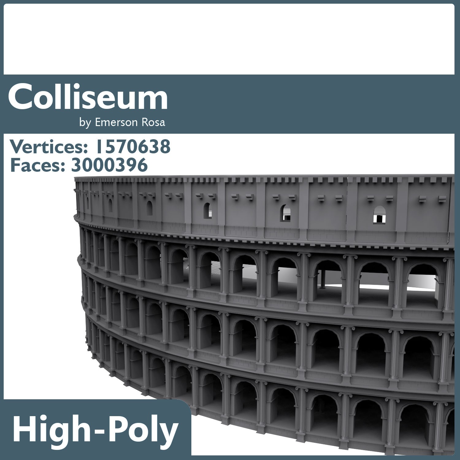 Colliseum roman colosseum 3D model_5