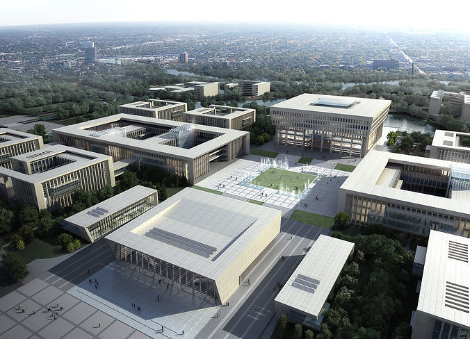 3Dmax fashion city commercial square building 249 3D model 3