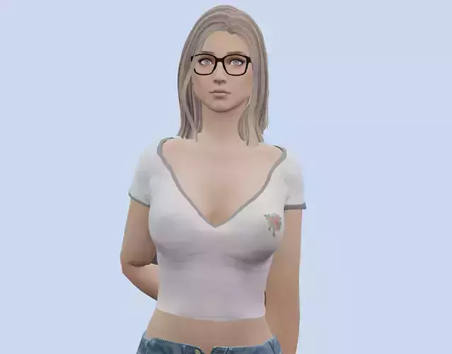 VR PBR FEMALE AVATAR CHARACTER ISABELLE 3D MODEL CHEAP PRICE Low-poly 3D model