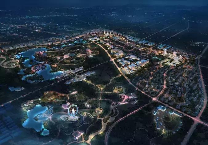 3Dmax fashion city commercial square building 252