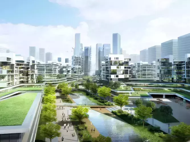 3Dmax fashion city commercial square building 255