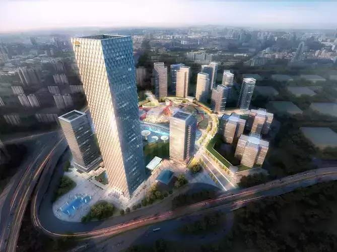 3Dmax fashion city commercial square building 257