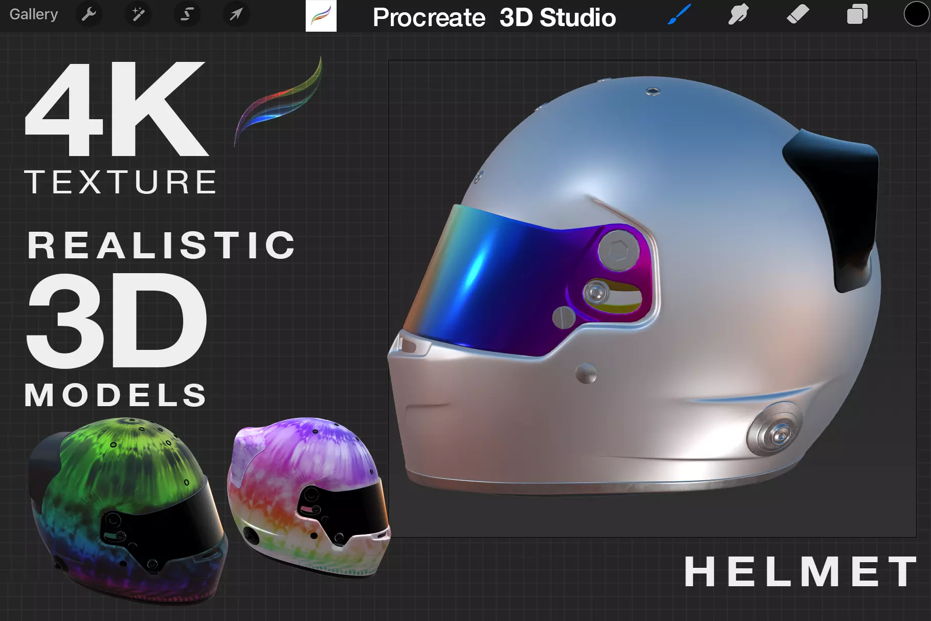 Procreate 3d Model - Bell Helmets 3D model